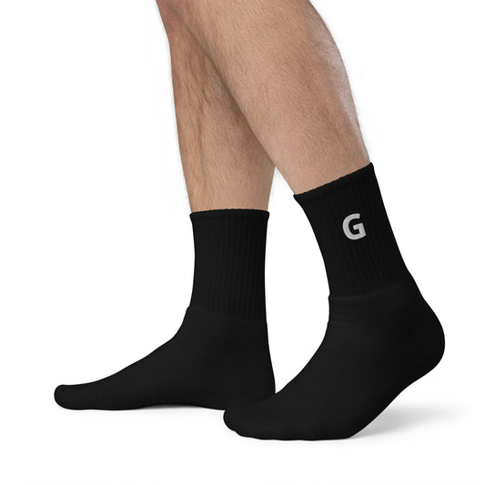 Black GUYDOSH "G" Embroidered socks